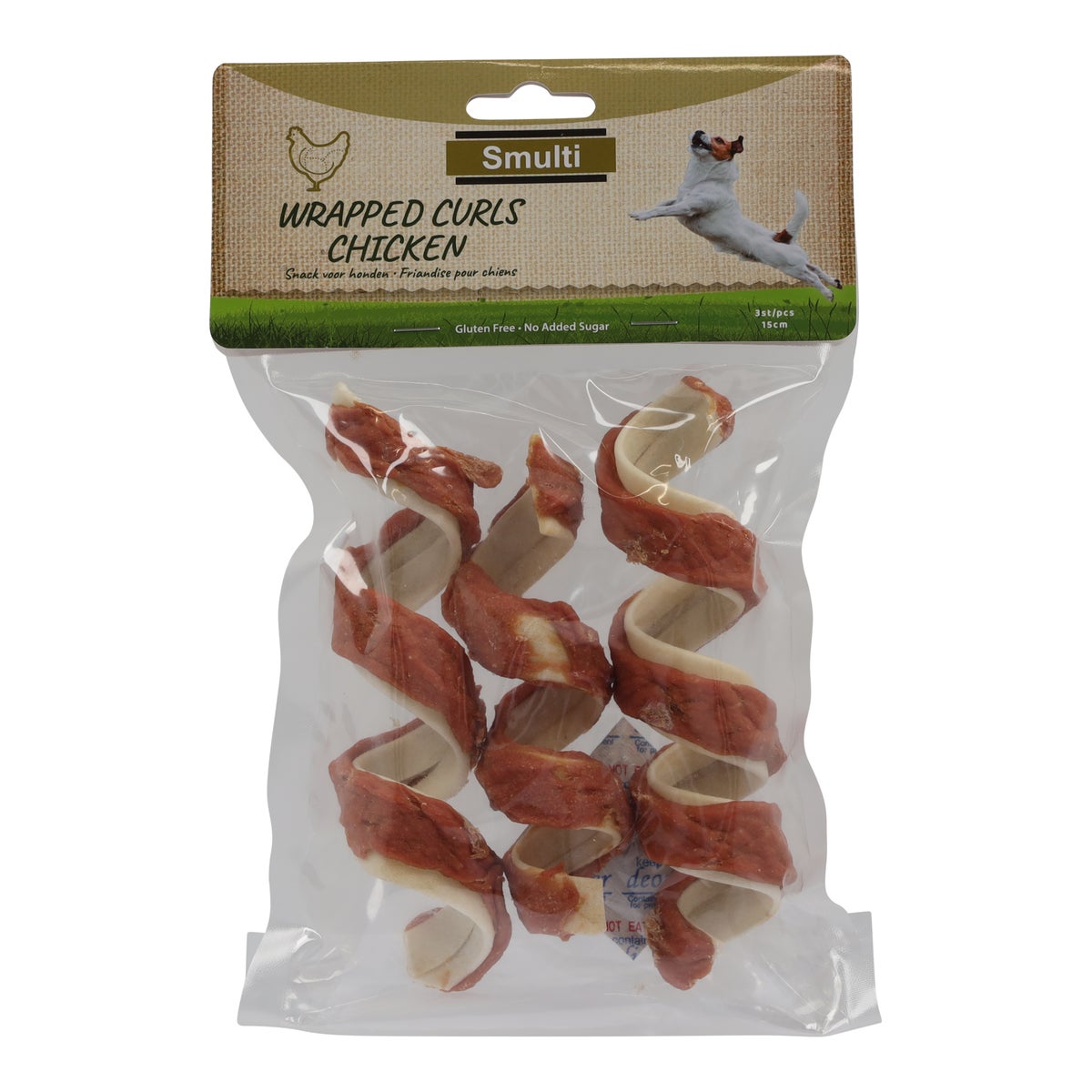 Hondensnack curl kip 15 cm 3 stuks Hondensnack curl kip 15 cm 3 stuks