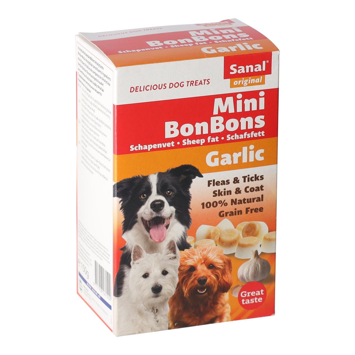 Hondensnack schapenvet bonbons knoflook mini Hondensnack schapenvet bonbons knoflook mini