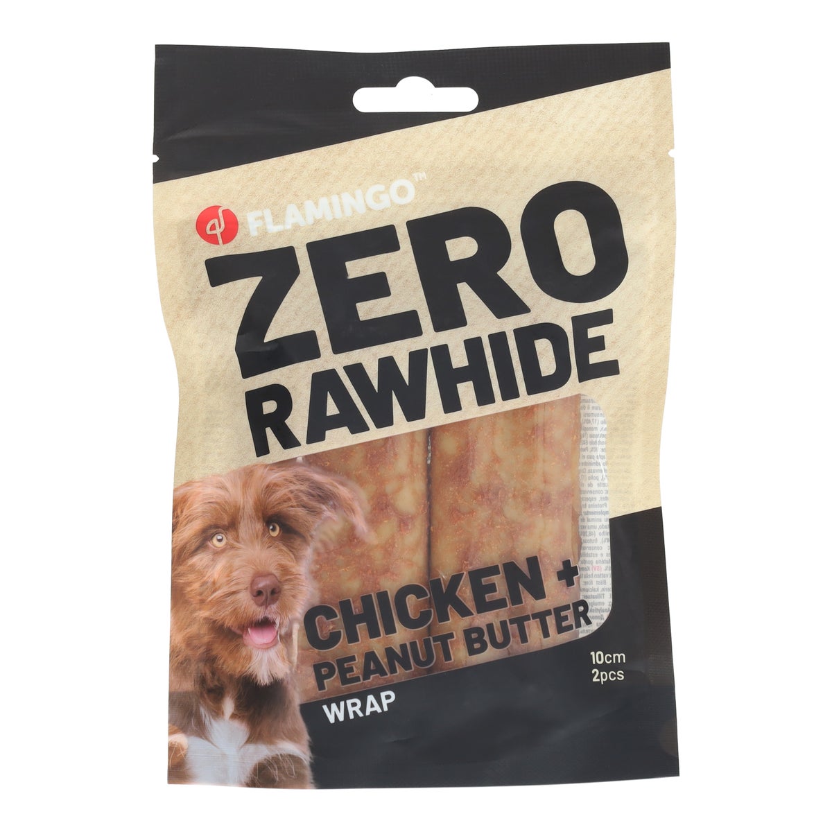 Hondensnack wrap kip & pindakaas Zero Rawhide 2 st. 10 cm Hondensnack wrap kip & pindakaas Zero Rawhide 2 st. 10 cm