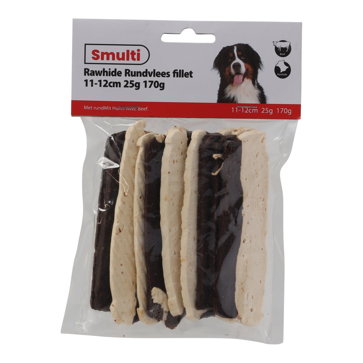 Hondensnack beef fillet 12 cm 7 stuks Hondensnack beef fillet 12 cm 7 stuks