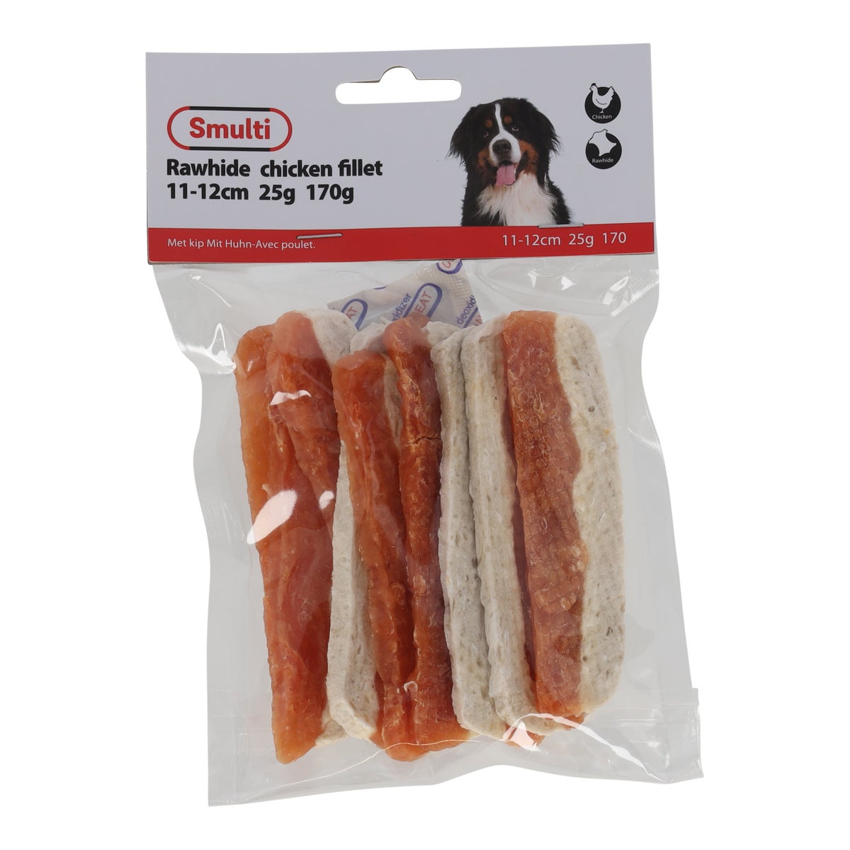 Hondensnack kip fillet 12cm 7st Hondensnack kip fillet 12cm 7st