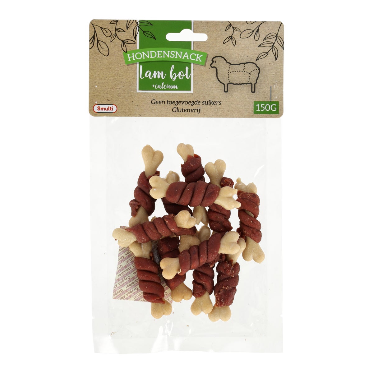 Hondensnack calcium bone lam 150G Hondensnack calcium bone lam 150G