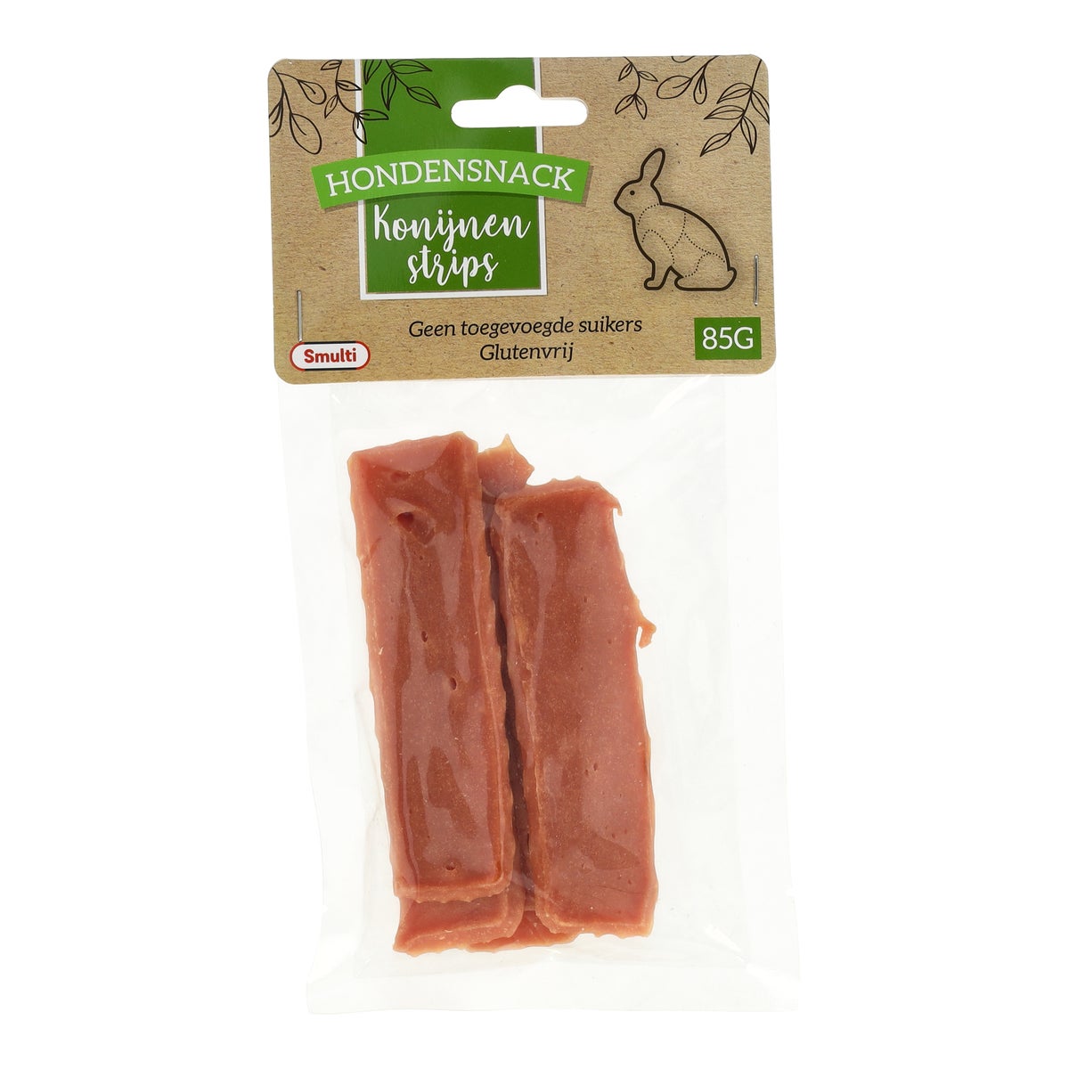 Hondensnack konijn strips 85G Hondensnack konijn strips 85G