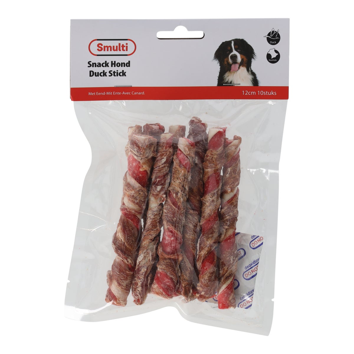 Hondensnack duck stick 12 cm duo 10 stuks Hondensnack duck stick 12 cm duo 10 stuks