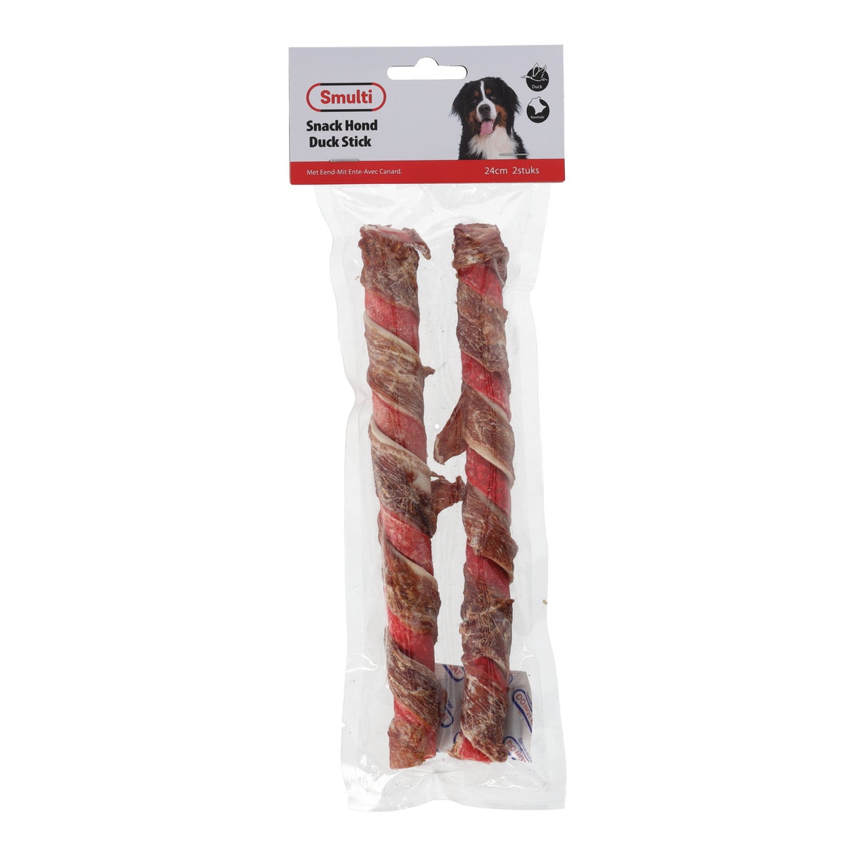 Hondensnack duck stick 24 cm duo 2 stuks Hondensnack duck stick 24 cm duo 2 stuks
