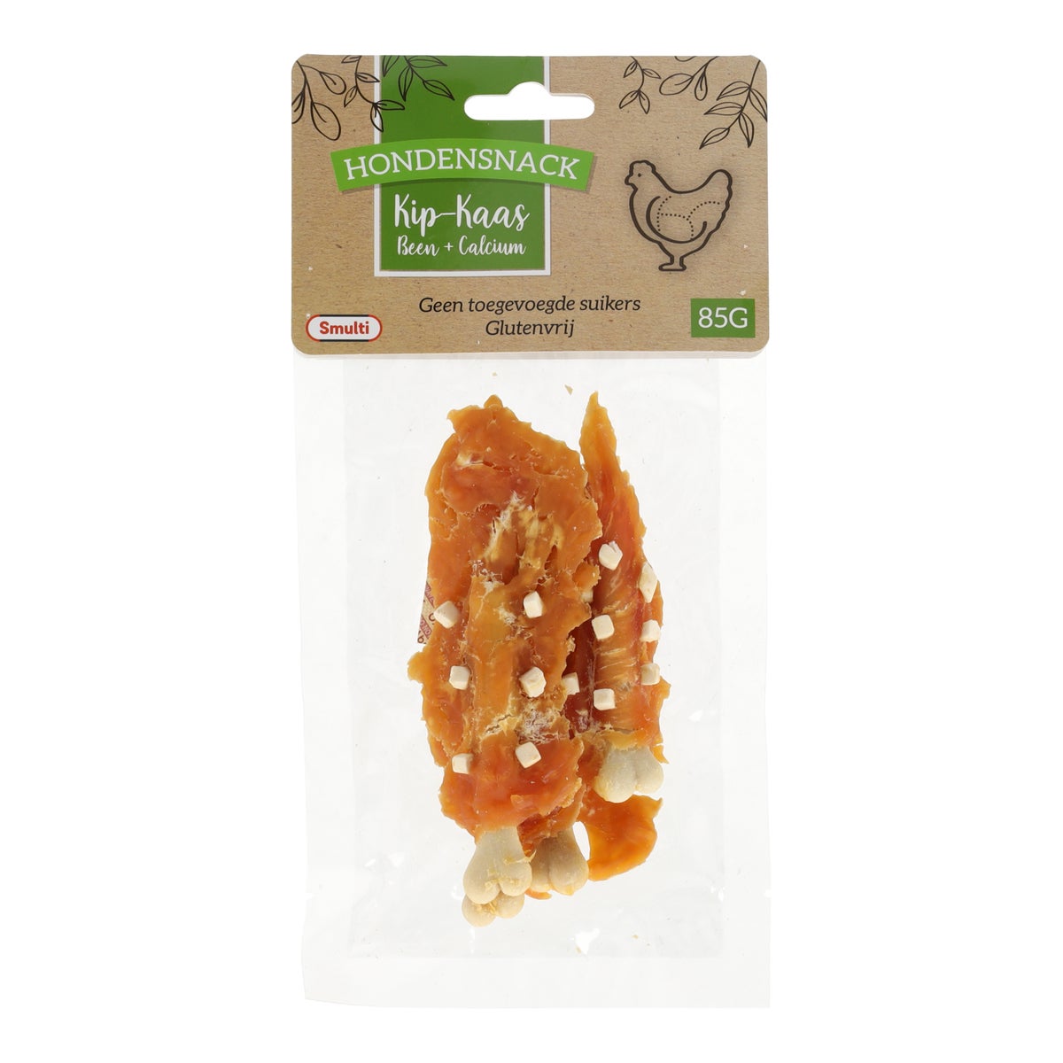 Hondensnack calcium been kip+kaas 85G Hondensnack calcium been kip+kaas 85G