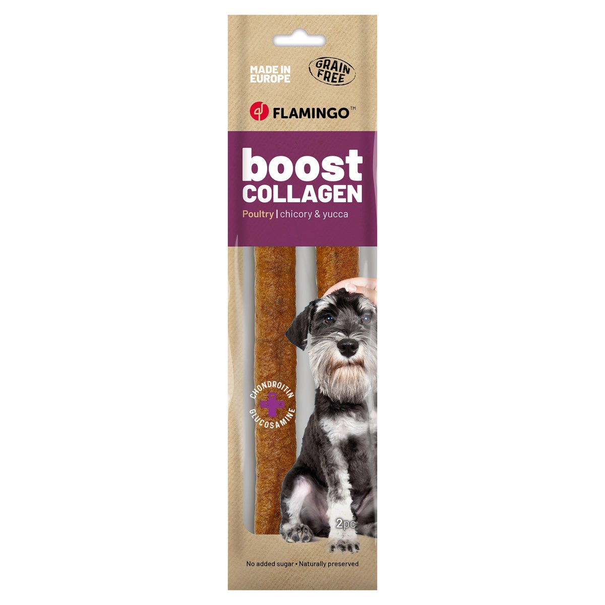 Hondensnack boost worst kip met collageen 2 stuks 200 g Hondensnack boost worst kip met collageen 2 stuks 200 g