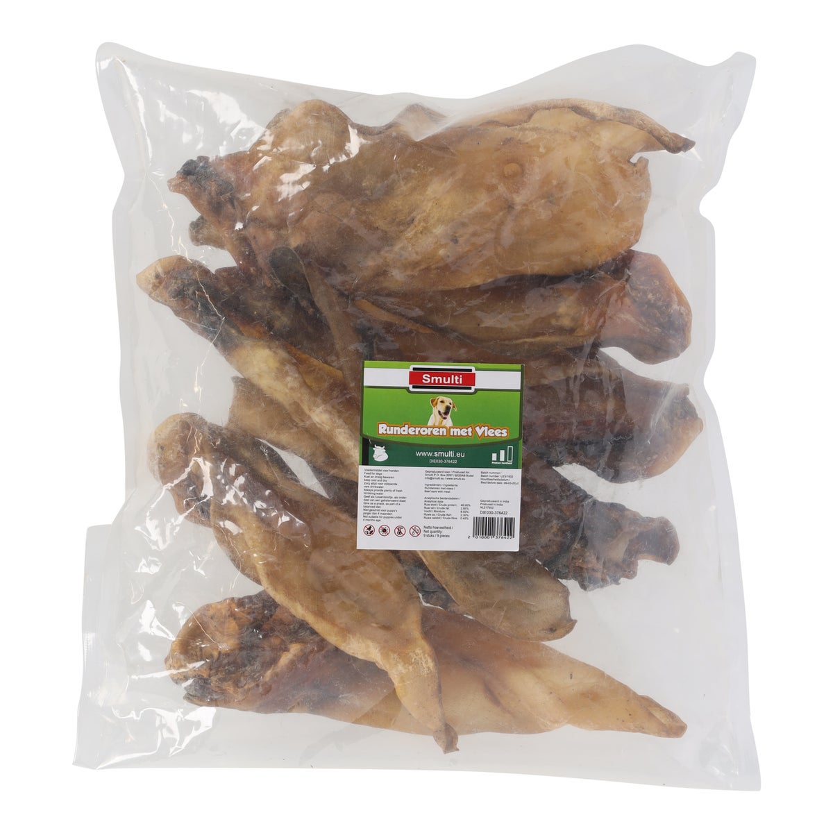 Hondensnack runderoor+schelp 9st Hondensnack runderoor+schelp 9st