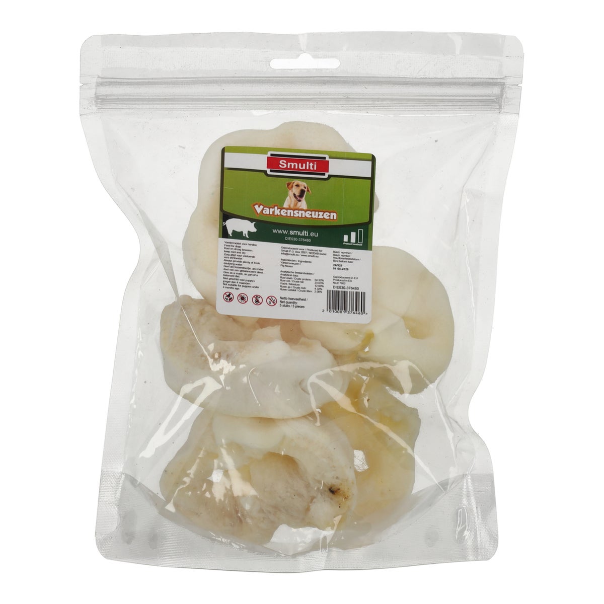 Hondensnack varkenssnuit wit 5 stuks Hondensnack varkenssnuit wit 5 stuks