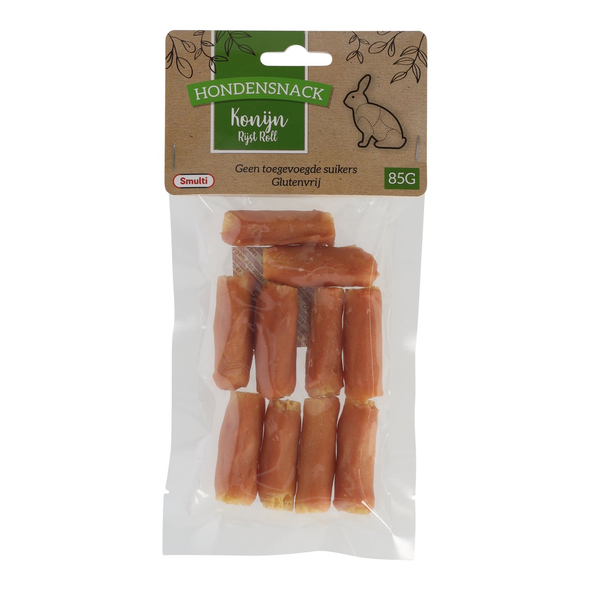 Hondensnack konijn en rijst roll 85g Hondensnack konijn en rijst roll 85g