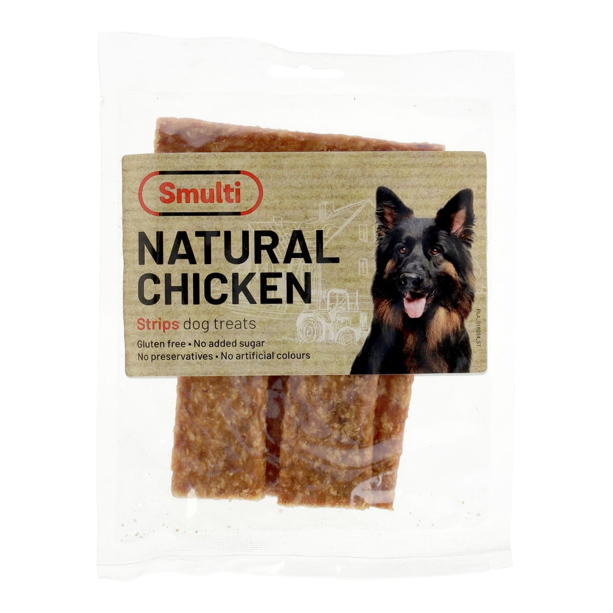 Hondensnack nature kip strips 100g Smulti Hondensnack nature kip strips 100g Smulti