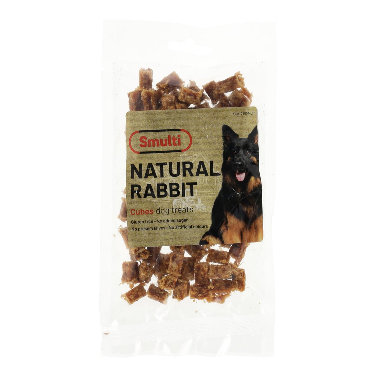 Hondensnack nature konijn blokjes 80g Smulti Hondensnack nature konijn blokjes 80g Smulti