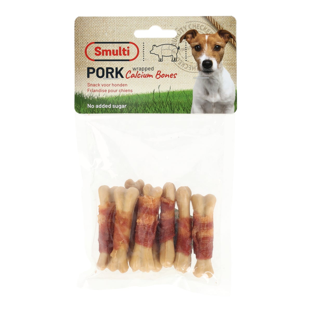 Hondensnack calcium been + spek 85g Smulti Hondensnack calcium been + spek 85g Smulti