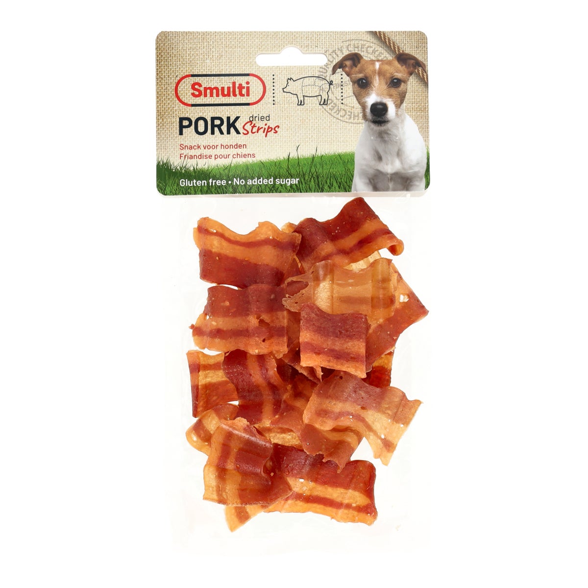 Hondensnack spekreepjes 50 gr Smulti Hondensnack spekreepjes 50 gr Smulti