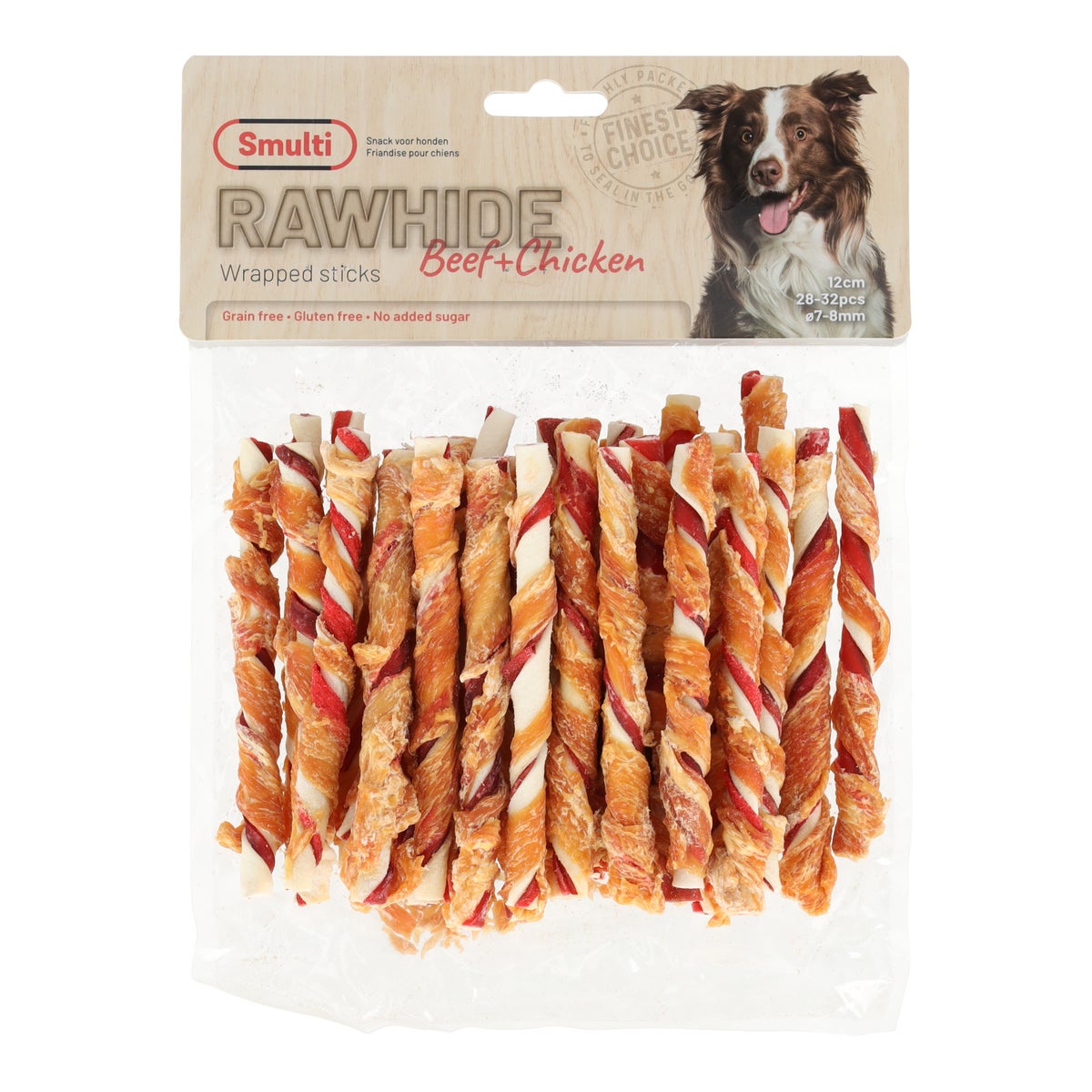 Hondensnack rawhide staaf met kip 350 g Smulti Hondensnack rawhide staaf met kip 350 g Smulti