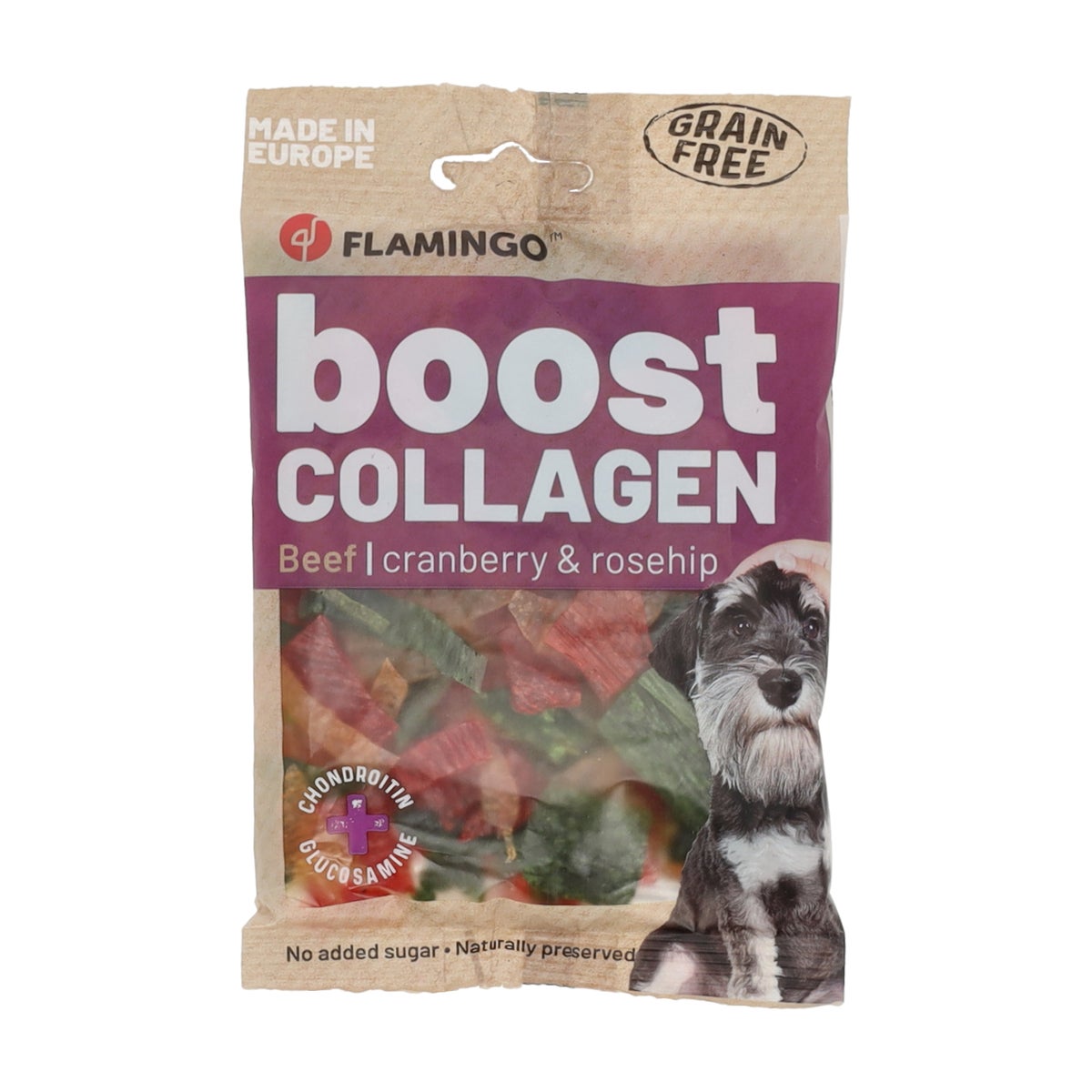 Hondensnack boost chips rund met collageen 60 g Hondensnack boost chips rund met collageen 60 g