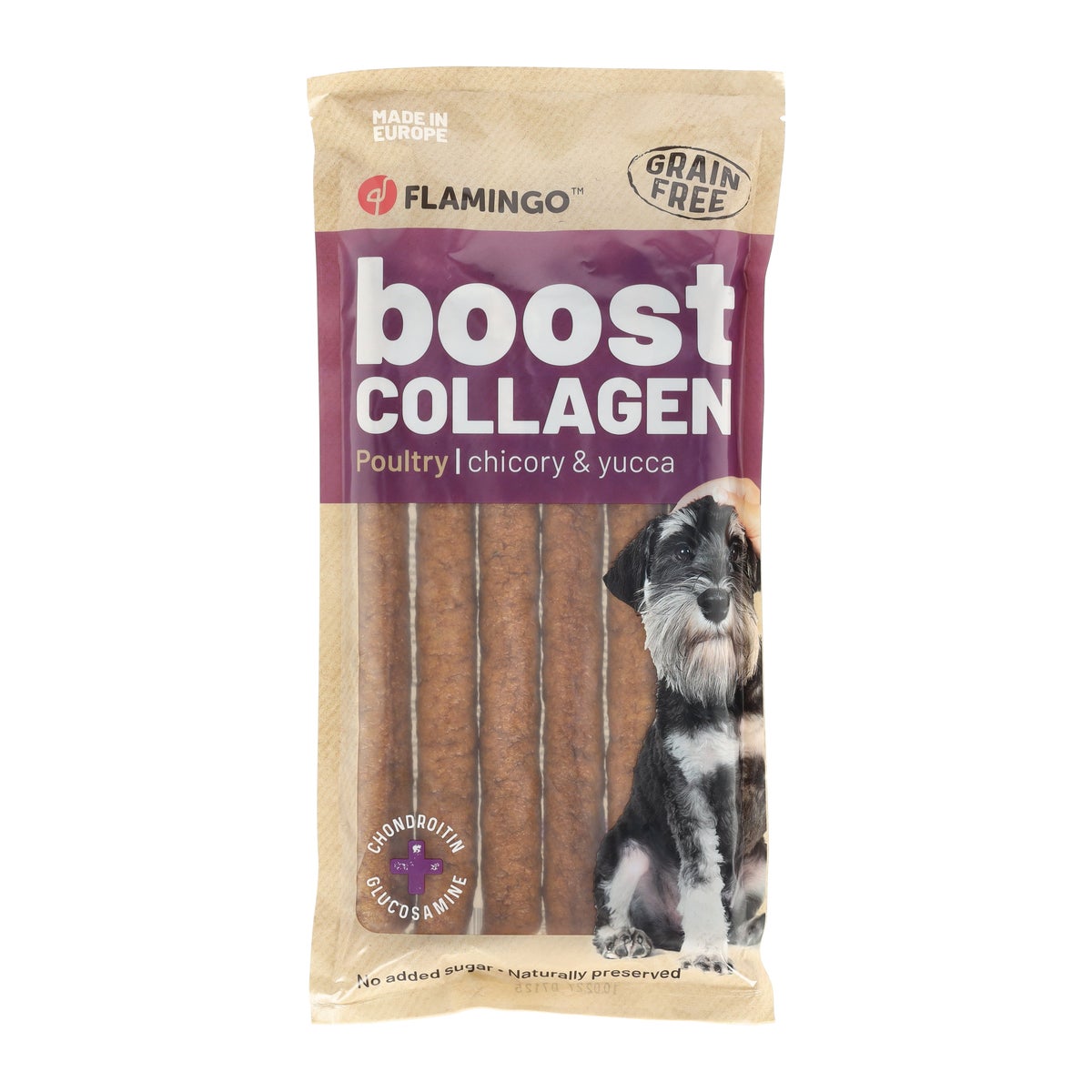 Hondensnack boost worst kip met collageen 600g Smulti Hondensnack boost worst kip met collageen 600g Smulti