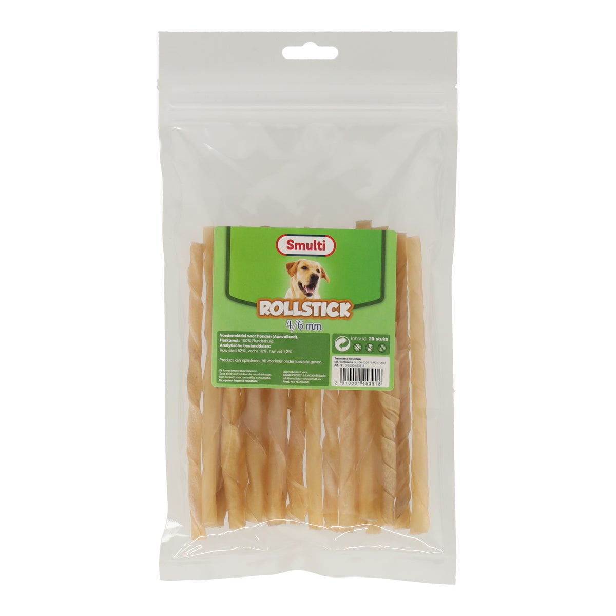 Hondensnack rollstick 4-6 mm 20 stuks Hondensnack rollstick 4-6 mm 20 stuks