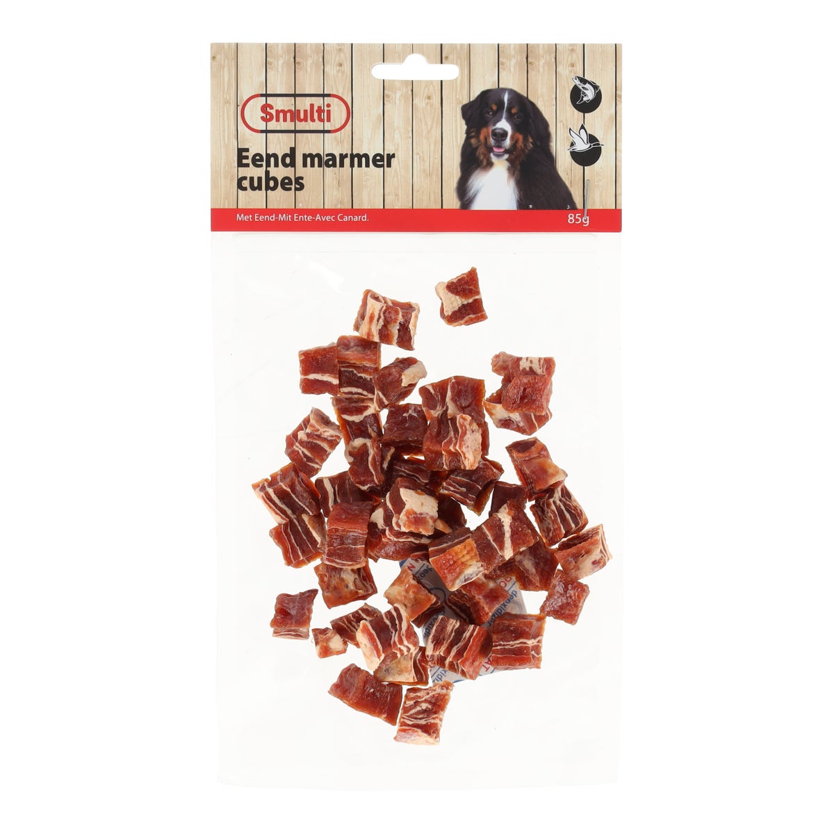 Hondensnack eend marmer cubes 85g Hondensnack eend marmer cubes 85g