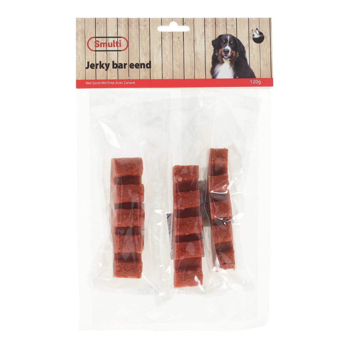 Hondensnack jerky bar eend 120g Hondensnack jerky bar eend 120g