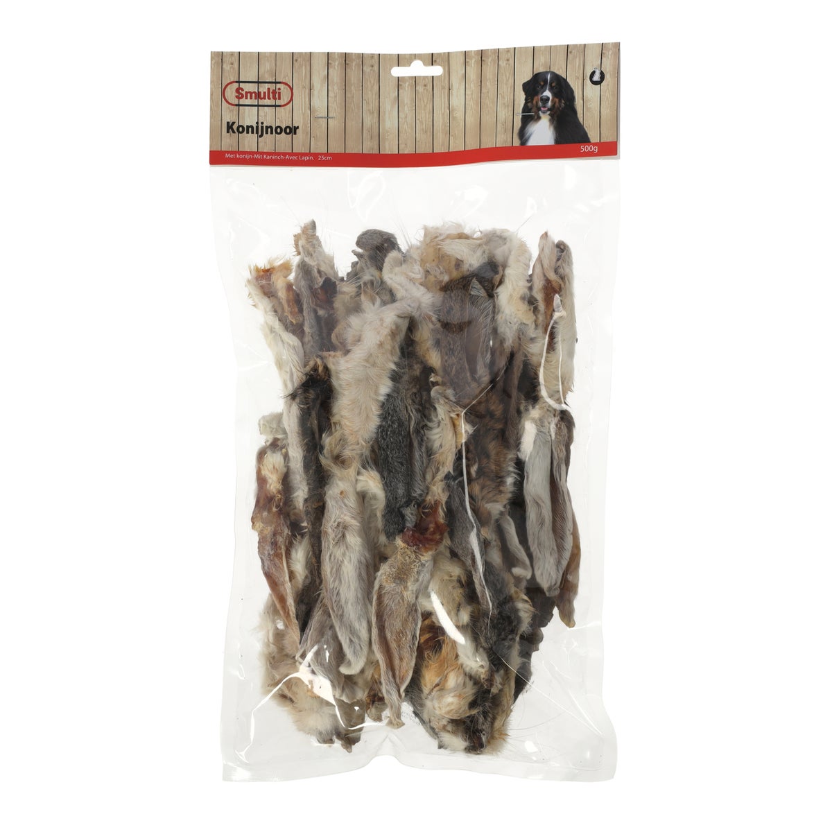 Hondensnack konijnenoor met haar 500 g Hondensnack konijnenoor met haar 500 g