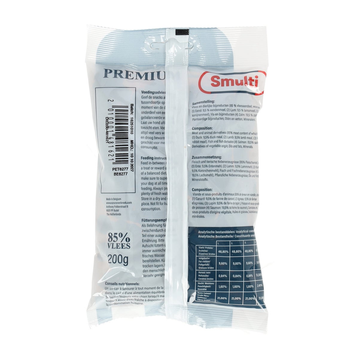 Hondensnack bone meat zalm 200 g Smulti Hondensnack bone meat zalm 200 g Smulti