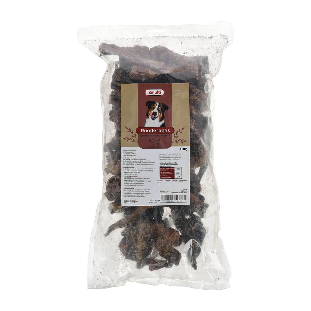 Hondensnack runderpens 1kg Smulti Hondensnack runderpens 1kg Smulti