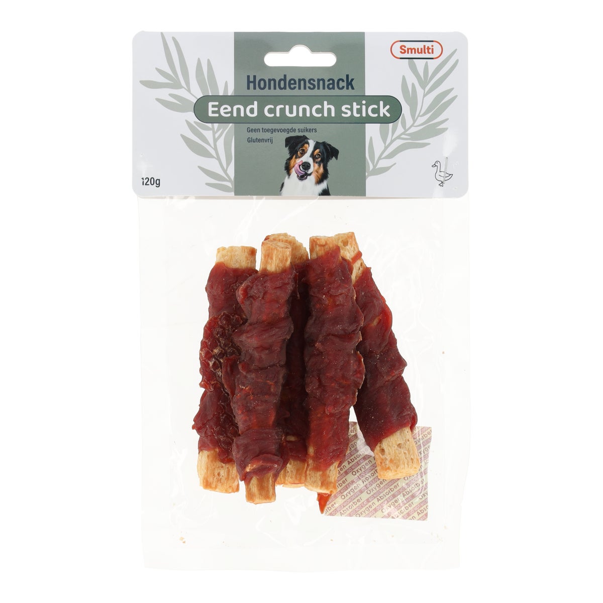 Hondensnack crunch stick eend 120g Hondensnack crunch stick eend 120g