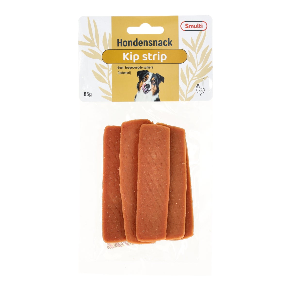 Hondensnack strip kip 85g Hondensnack strip kip 85g