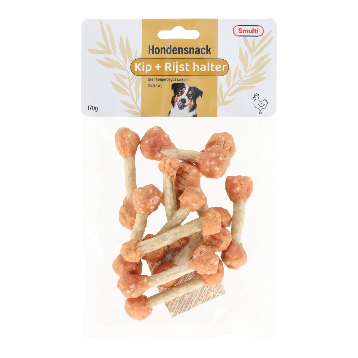 Hondensnack halter kip met rijst 170 g Hondensnack halter kip met rijst 170 g