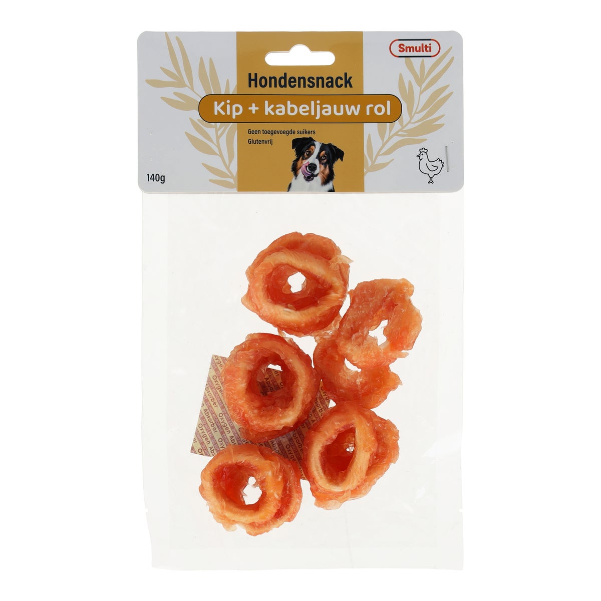 Hondensnack kabeljauw rol met kip 140g Hondensnack kabeljauw rol met kip 140g