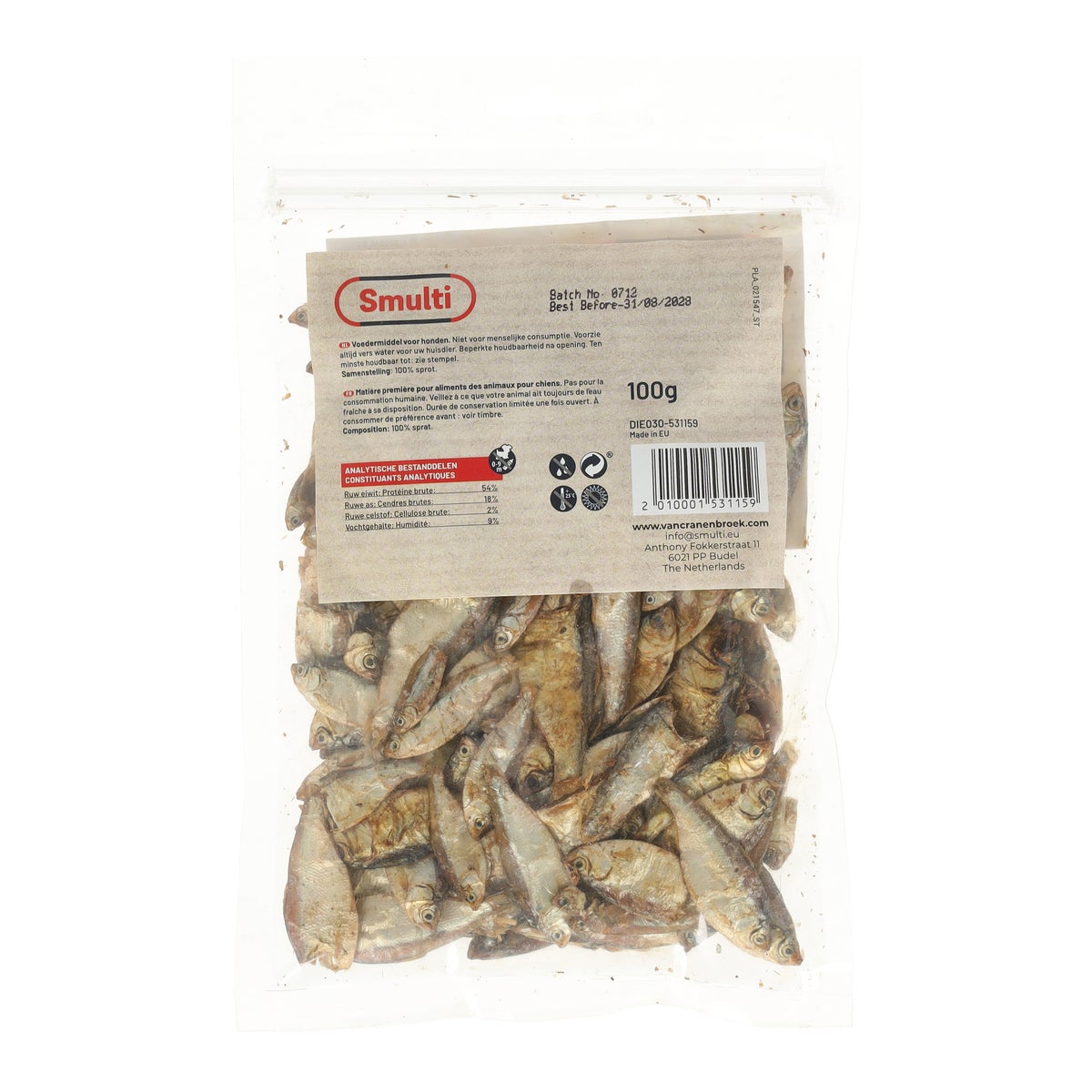 Hondensnack sprot 100 g Hondensnack sprot 100 g