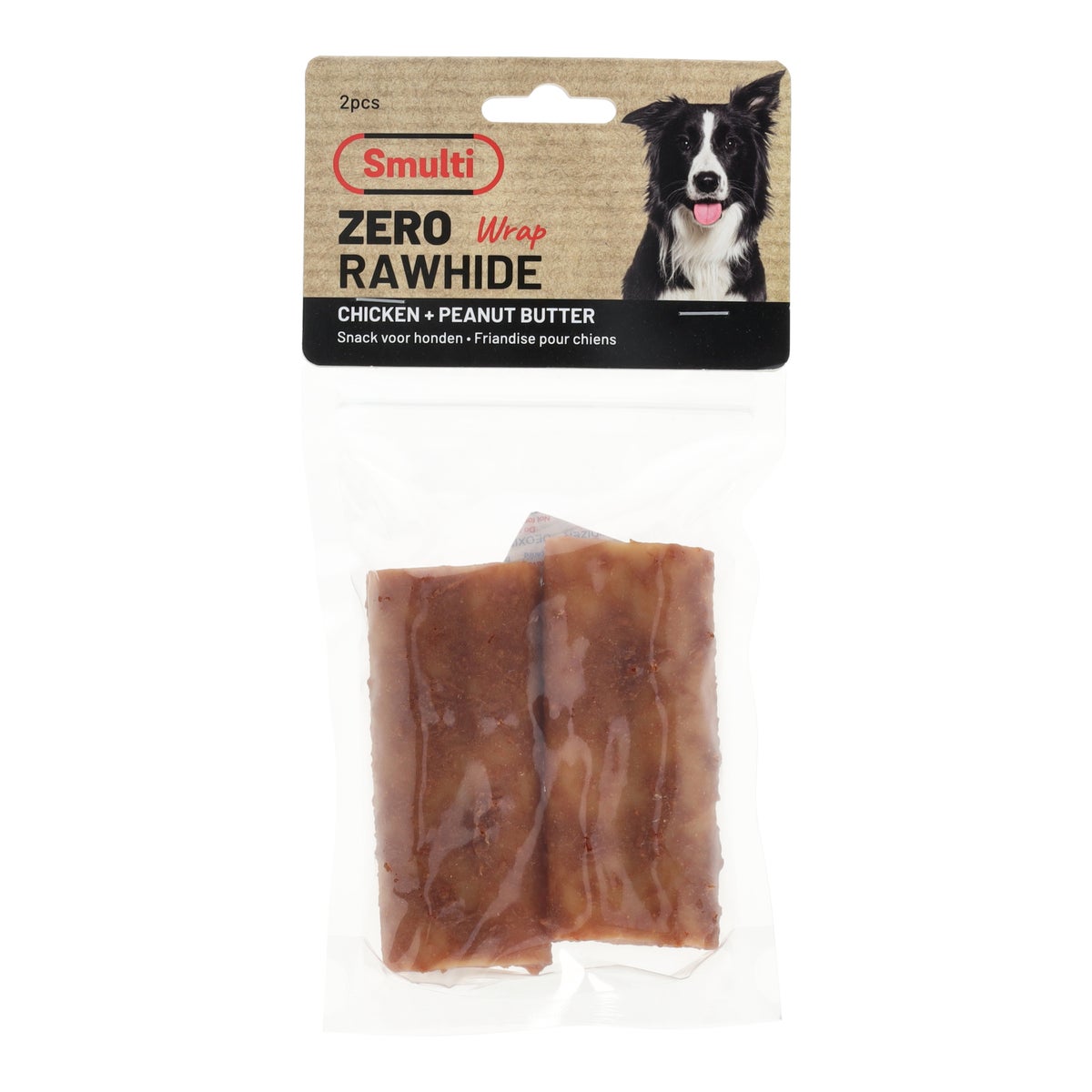 Hondensnack zero rawhide wrap kip met pindakaas 10 cm 2 stuks Hondensnack zero rawhide wrap kip met pindakaas 10 cm 2 stuks