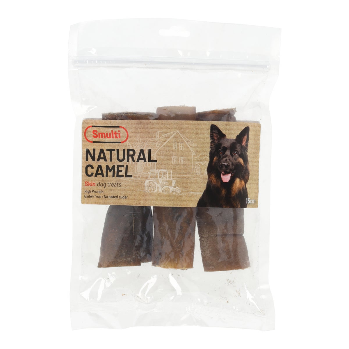 Hondensnack kamelenhuid rol 15 cm 200 gr Hondensnack kamelenhuid rol 15 cm 200 gr