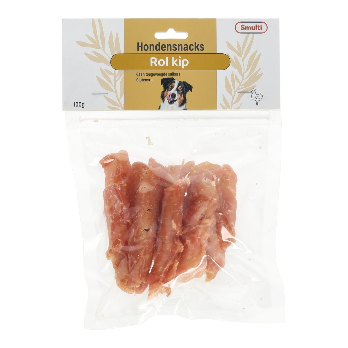 Hondensnack kip rol 8 cm 100 g Hondensnack kip rol 8 cm 100 g