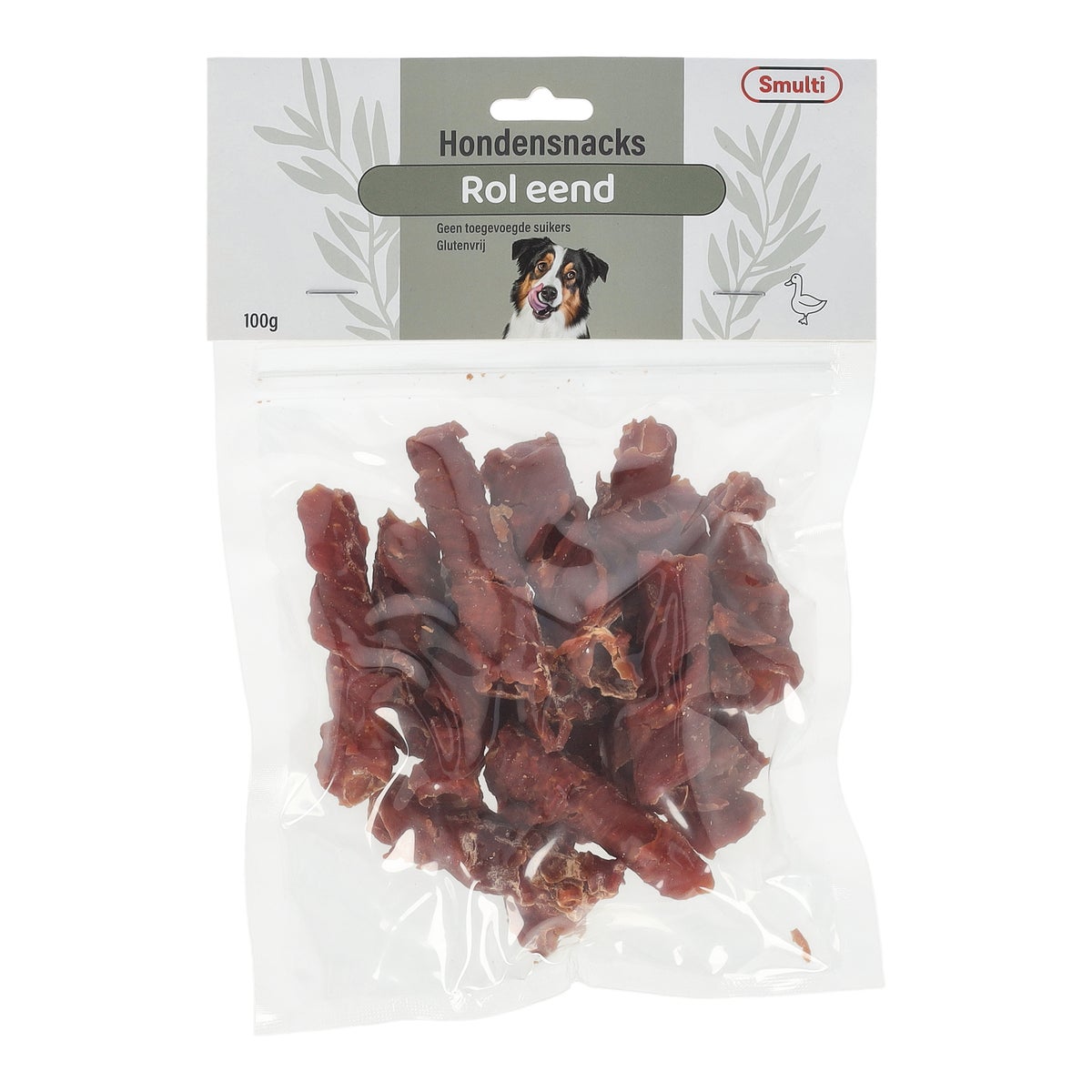 Hondensnack eend rol 8 cm 100 g Hondensnack eend rol 8 cm 100 g