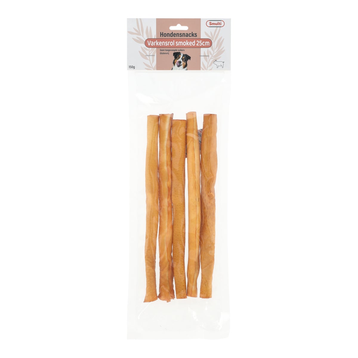 Hondensnack varkensrol smoked 25 cm 150 g Hondensnack varkensrol smoked 25 cm 150 g