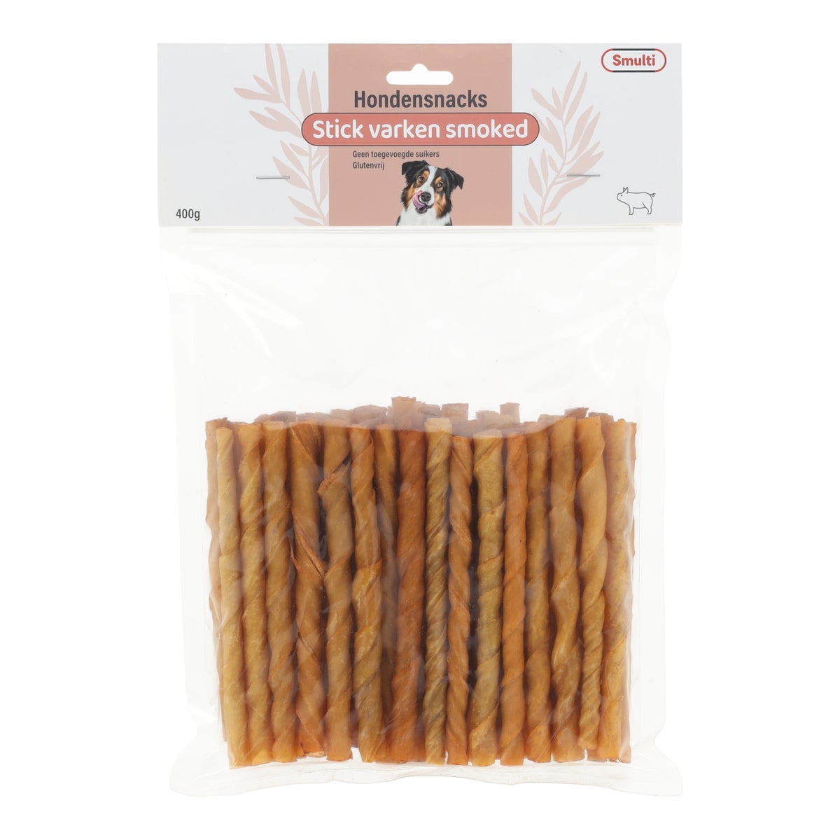 Hondensnack varken stick smoked 5st 400 g Hondensnack varken stick smoked 5st 400 g