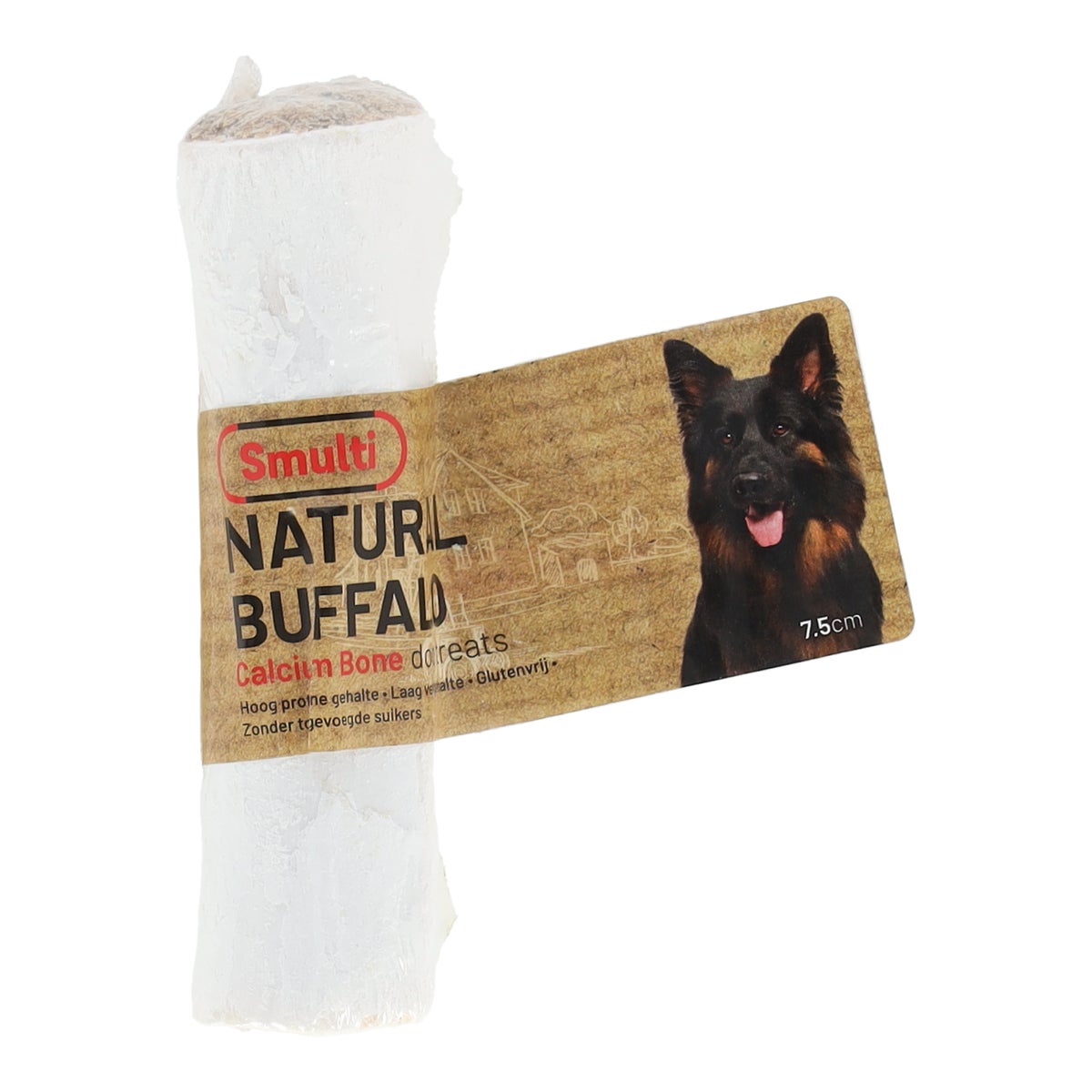 Hondensnack nature calciumbeen met pens 7,5 cm Smulti Hondensnack nature calciumbeen met pens 7,5 cm Smulti
