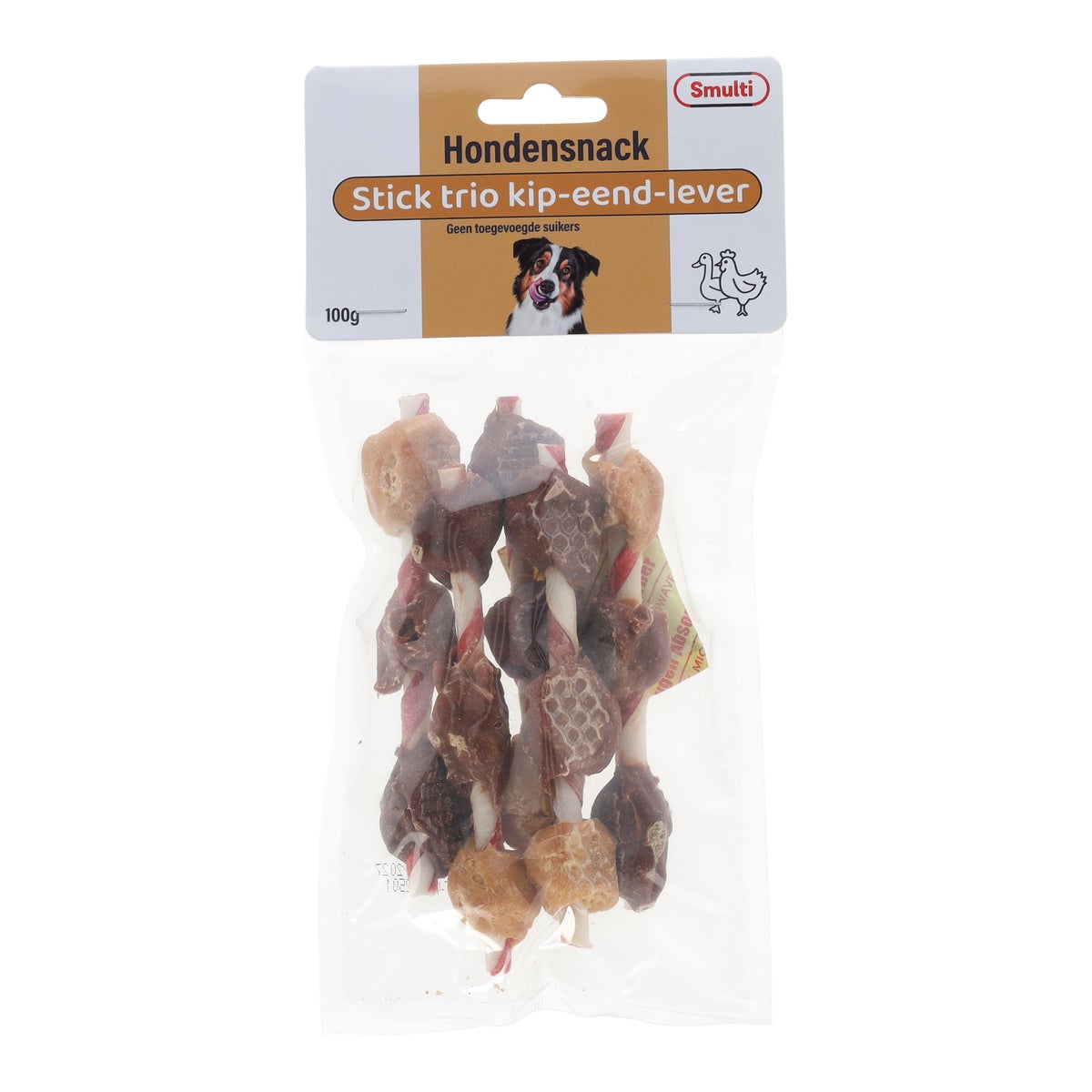 Hondensnack stick trio kip-eend-lever 100 g Hondensnack stick trio kip-eend-lever 100 g
