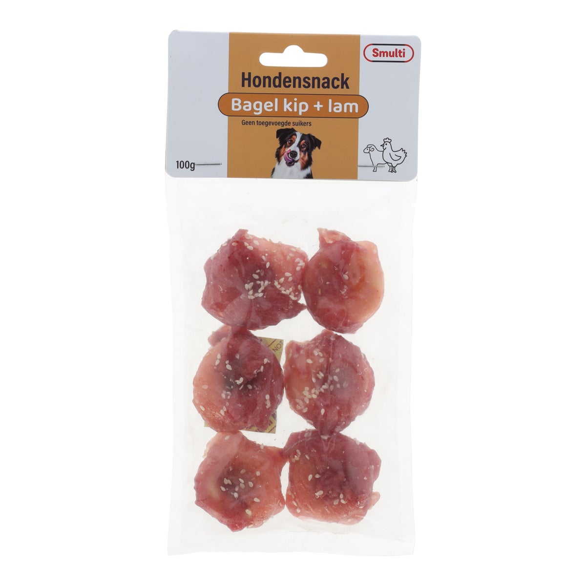 Hondensnack bagel kip en lam 100 g Hondensnack bagel kip en lam 100 g