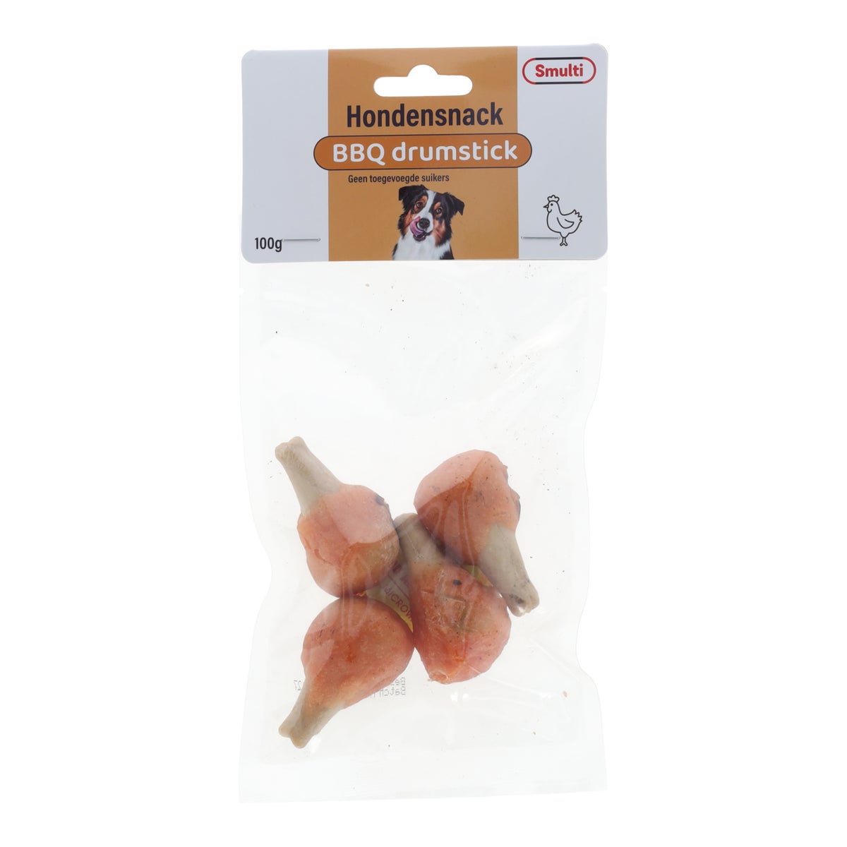 Hondensnack BBQ drumstick kip 100 g Hondensnack BBQ drumstick kip 100 g