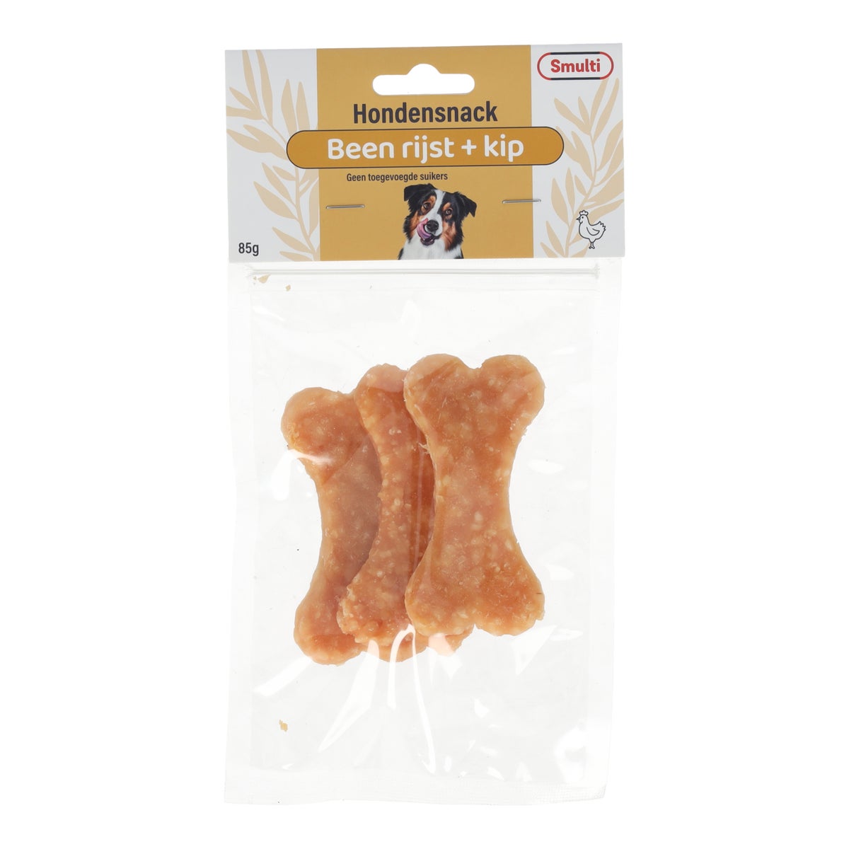 Hondensnack knoopbeen rijst en kip 85 g Hondensnack knoopbeen rijst en kip 85 g
