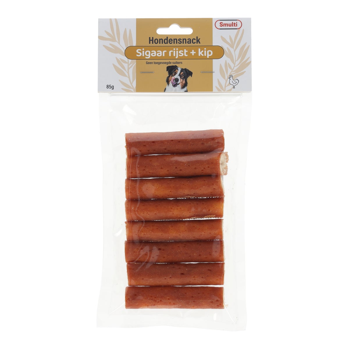 Hondensnack sigaar rijst en kip 85 g Hondensnack sigaar rijst en kip 85 g