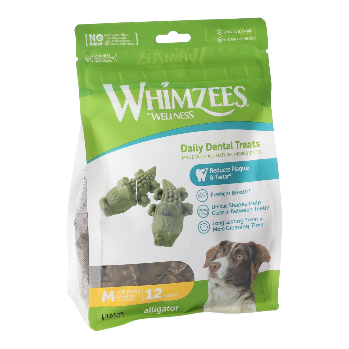 Hondensnack veggie alligator M 12 stuks Whimzees Hondensnack veggie alligator M 12 stuks Whimzees