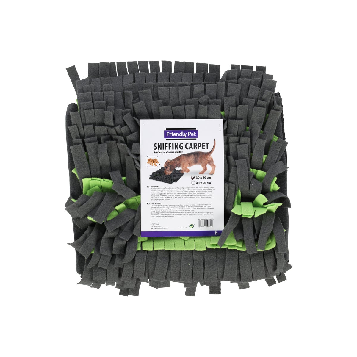 Snuffelmat hond 40x30cm grijs/bord Snuffelmat hond 40x30cm grijs/bord