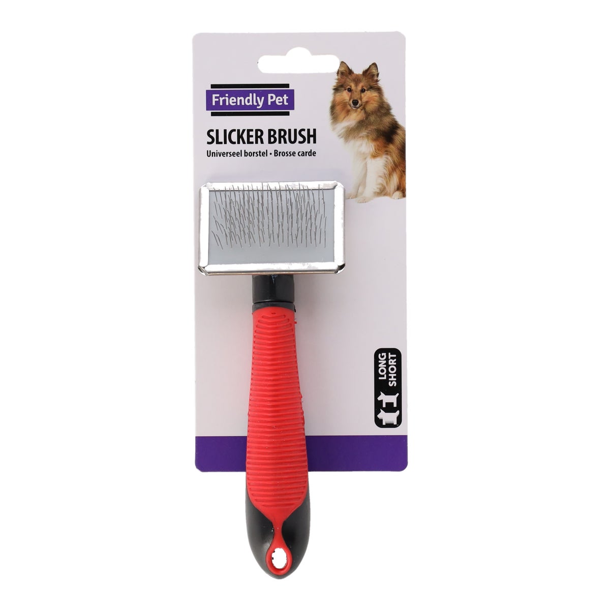 Borstel groome slicker met handvat Borstel groome slicker met handvat