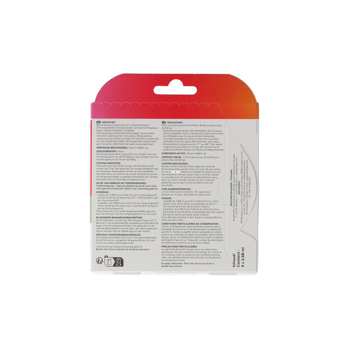 Fiprotec hond 20-40kg Beaphar Fiprotec hond 20-40kg Beaphar