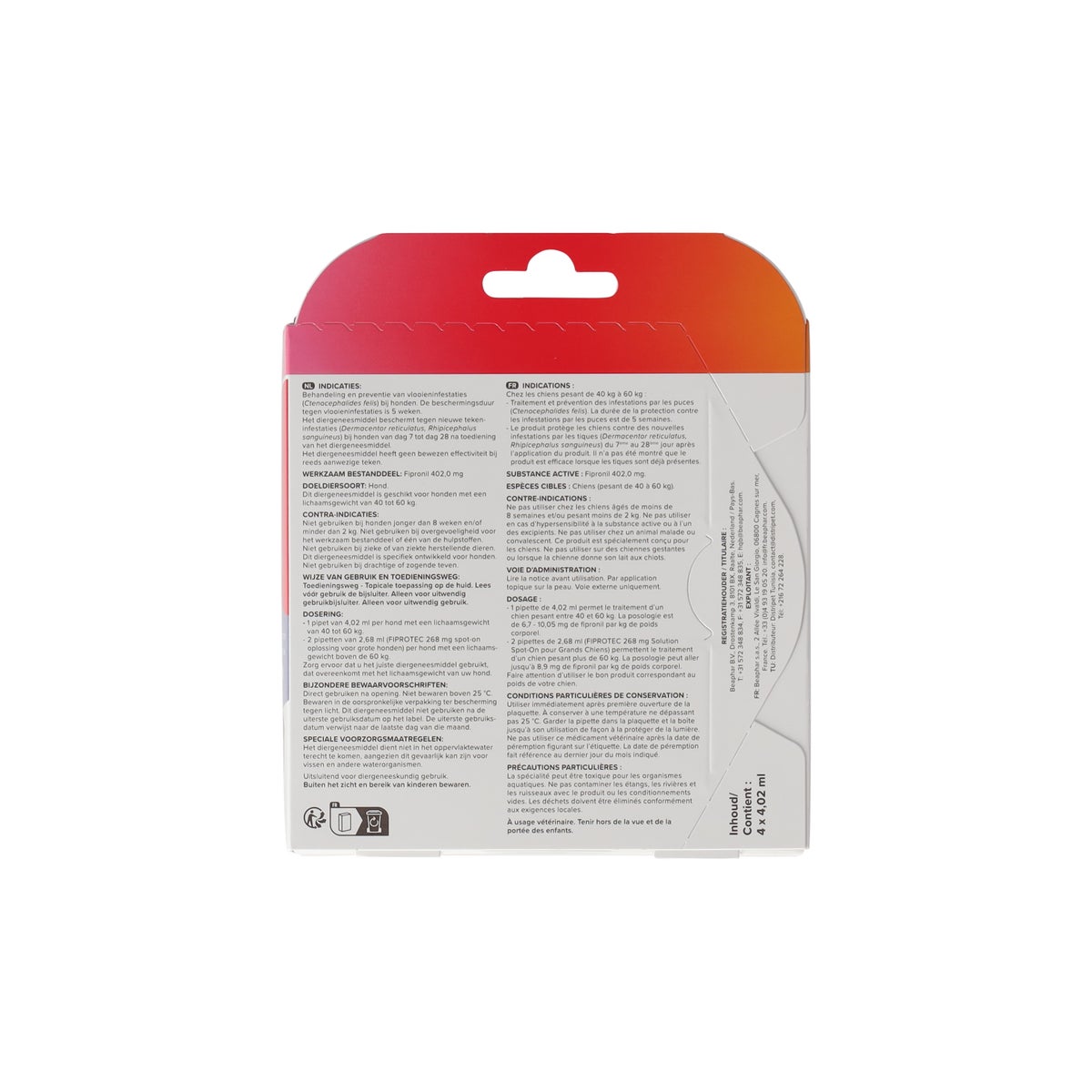 Fiprotec hond 40-60kg Beaphar Fiprotec hond 40-60kg Beaphar