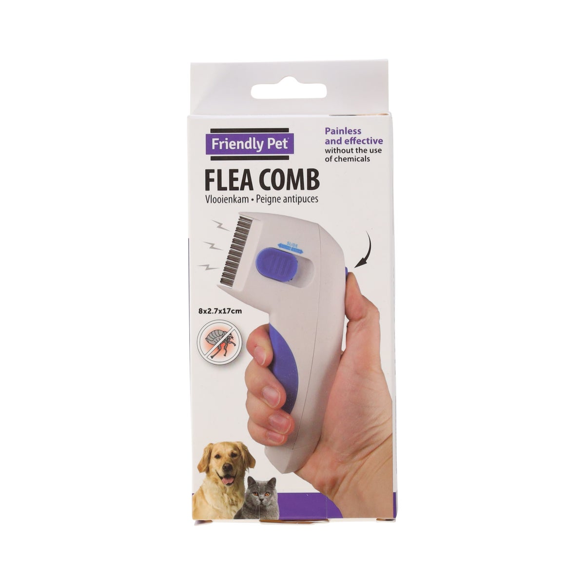 Vlooienkam elektr Puleks wit 17cm Vlooienkam elektr Puleks wit 17cm